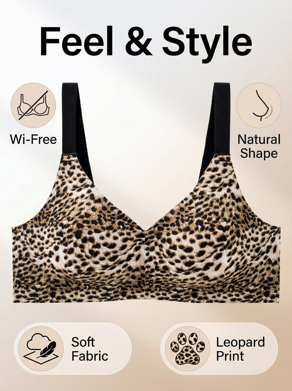 Wild Ease™ Wireless Leopard Bra