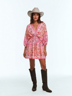 Blush Bloom Boho Mini Dress - IntimaBay