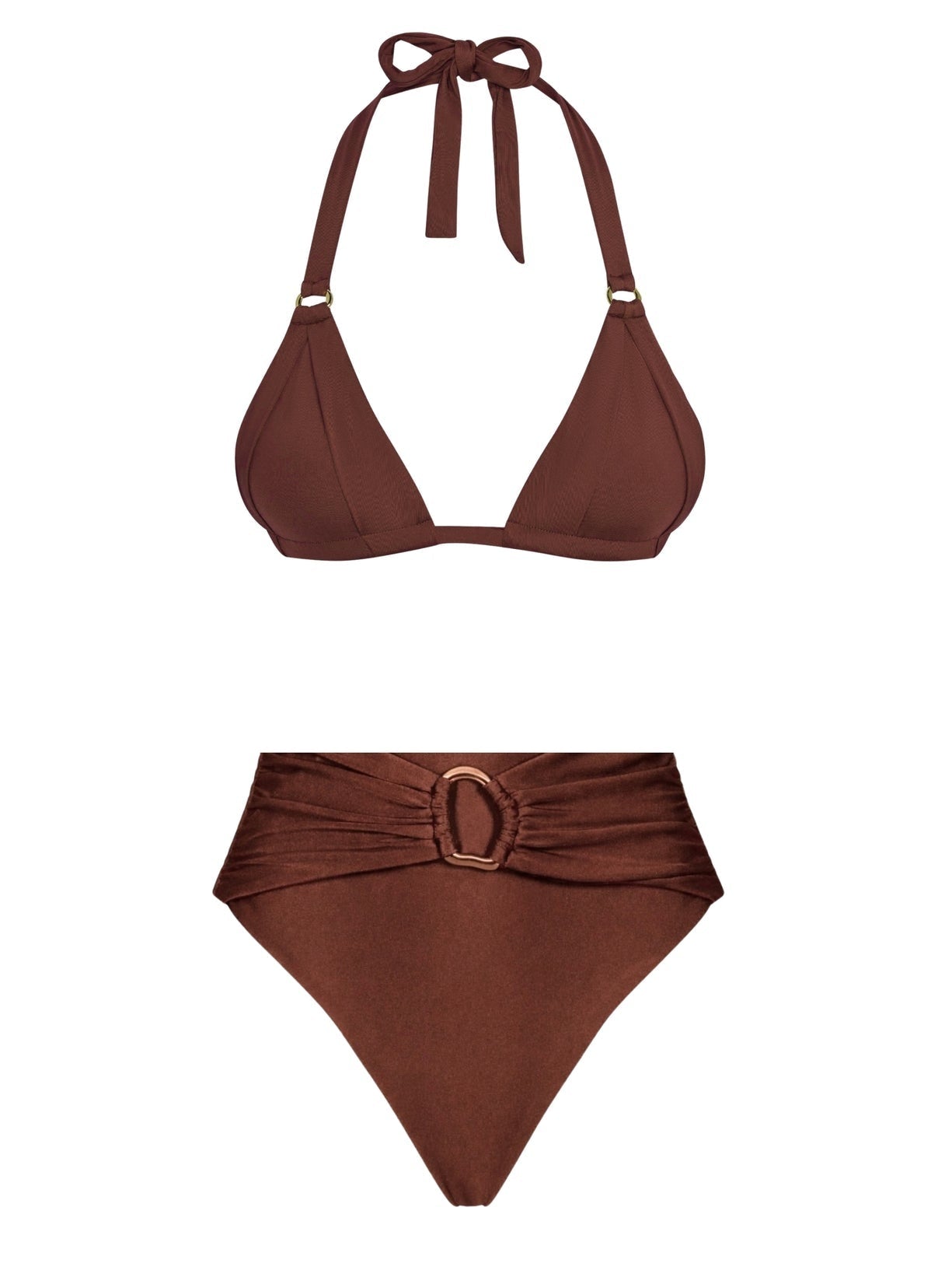 Chocolate Ring Detail Bikini Set - IntimaBay