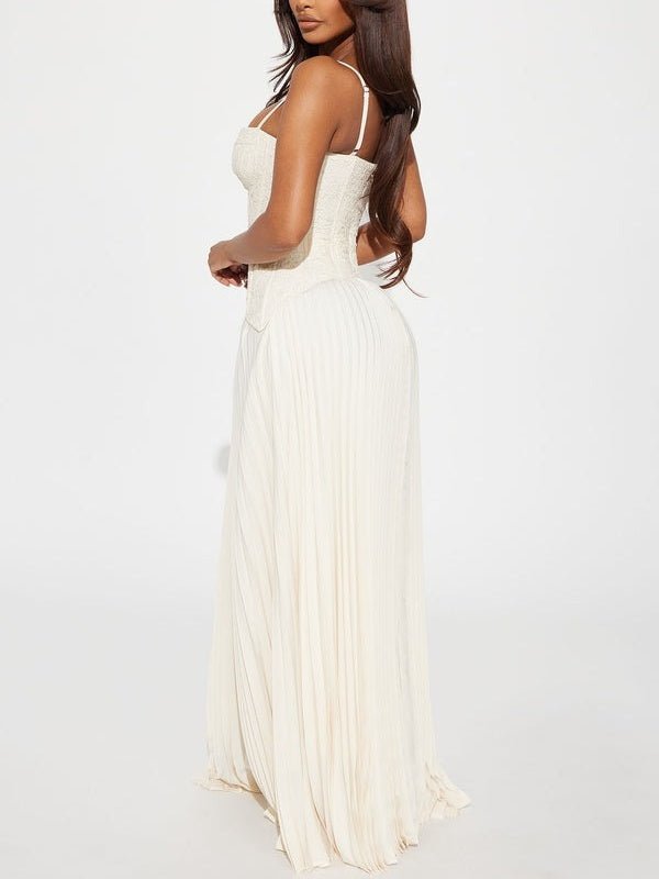 Isolde Corset Pleated Maxi Dress - IntimaBay