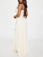 Isolde Corset Pleated Maxi Dress - IntimaBay