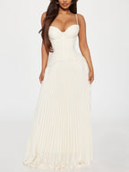 Isolde Corset Pleated Maxi Dress - IntimaBay