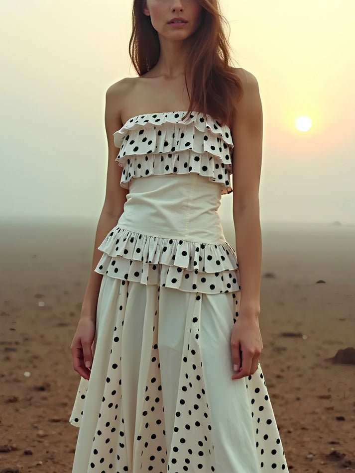 Polka Dot Ruffle Two - Piece Set - IntimaBay
