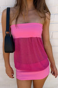 Raspberry Bubble Mini Dress - IntimaBay