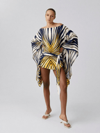Solara Geometric Wrap Mini Dress - IntimaBay