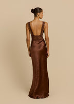 Valencia Silk Lace Maxi Dress - IntimaBay