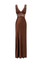 Valencia Silk Lace Maxi Dress - IntimaBay
