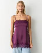 Veloura Lace Satin Cami Top - IntimaBay