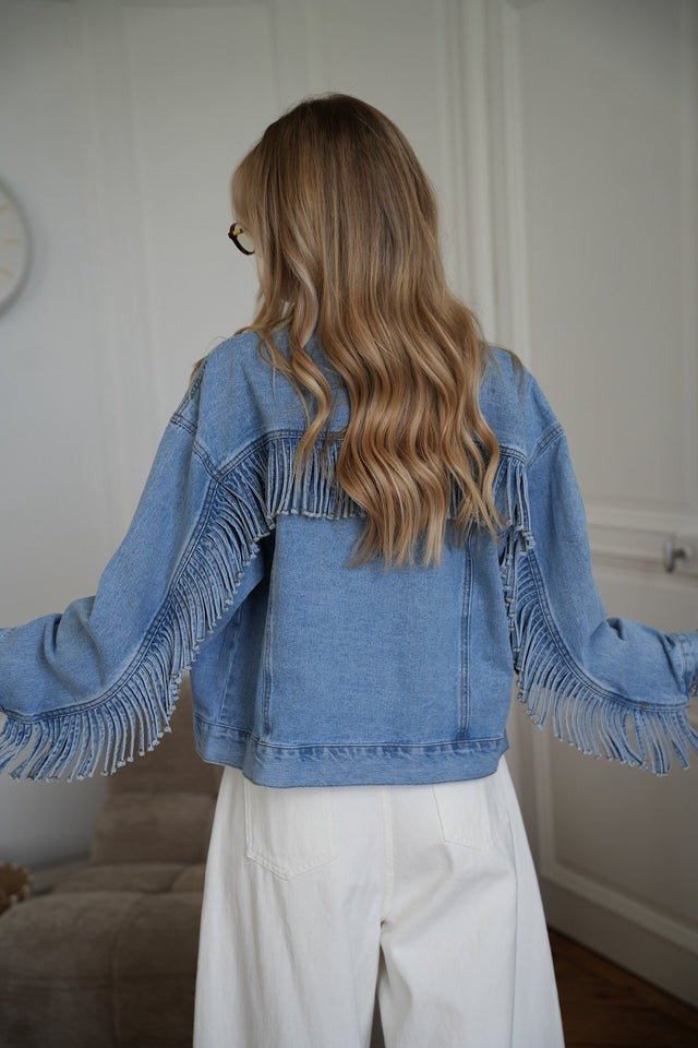 Vintage Fringe Denim Jacket - IntimaBay