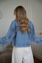 Vintage Fringe Denim Jacket - IntimaBay