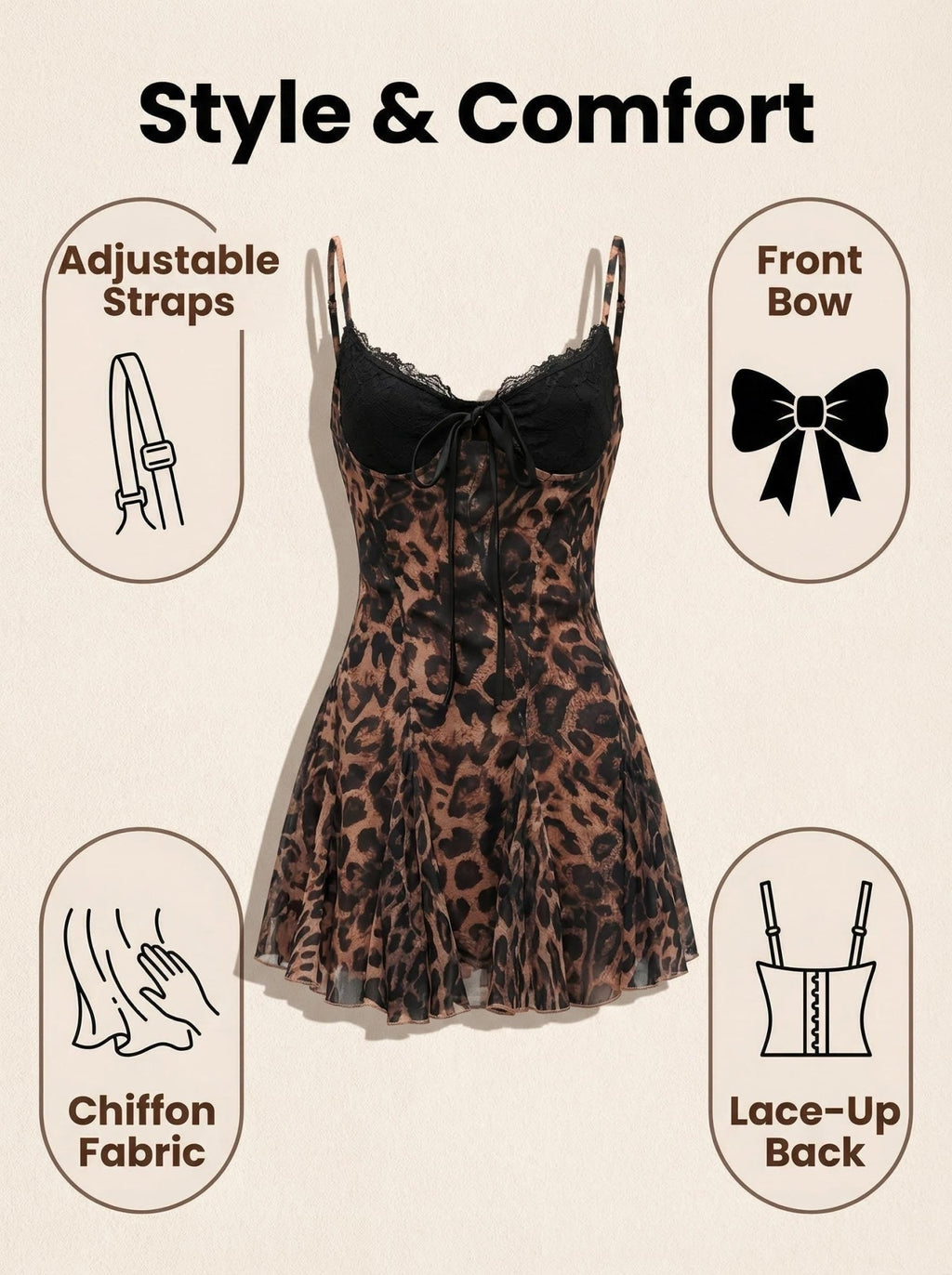 Wild Muse Leopard Mini Dress - IntimaBay